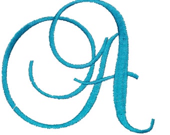 Interlocking Fancy Monogram Font Embroidery Machine Files Swirly 6" & 3" includes PES 6 Formats INSTANT DOWNLOAD 2 Sets