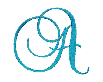 Fancy Monogram Embroidery Font INSTANT DOWNLOAD Wedding Towel Design FOUR Sets 4 Sizes