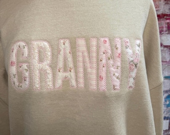 Granny applique design for 6 sizes Grandmother PES 7 formats machine embroidery INSTANT DOWNLOAD Files Grandma Stitch
