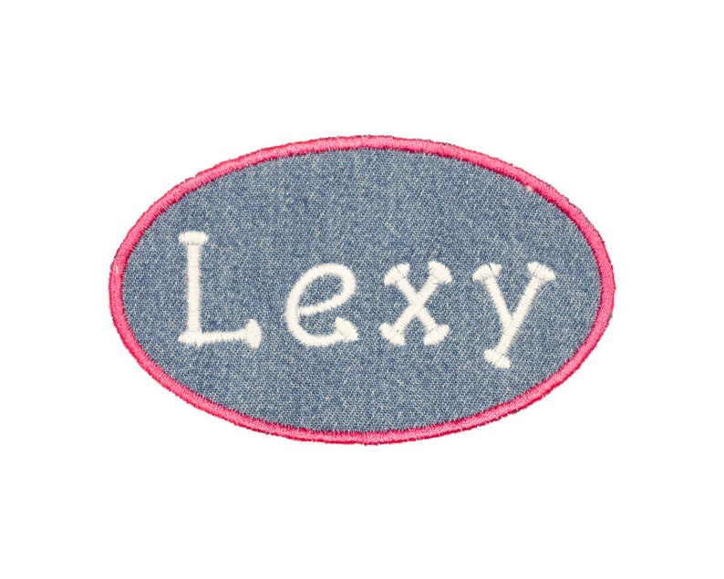Name Tag Applique Machine Embroidery Design Oval Digital Etsy