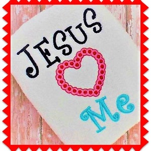 Jesus loves me embroidery design for machine embroidery pattern file instant download 3 sizes