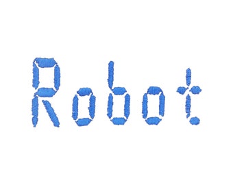 skinny robot embroidery machine file font, 1" boys embroidery font, robot embroidery font, instant download, letter patterns