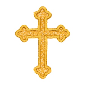 Easter Cross Applique Design: Christian Embroidery (3 Sizes) (Digital Download)