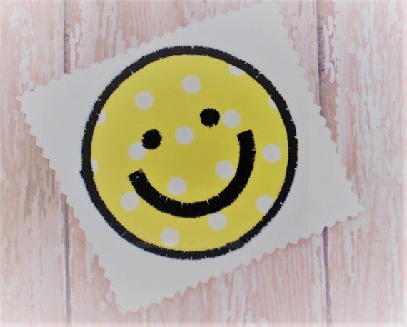 Download Free Smiley Face Applique Machine Embroidery Design Stitch Stand Etsy SVG Cut Files