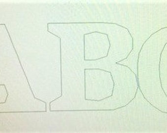 Outline Embroidery Font for Embroidery Machine File INSTANT DOWNLOAD 5 INCH