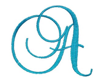 Royal Cursive Script Fancy Monogram Font - Machine Embroidery Alphabet - 4 Sizes - INSTANT DOWNLOAD
