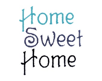 home sweet home embroidery design, instant download, home embroidery pattern, 4 sizes, home letters, machine embroidery design