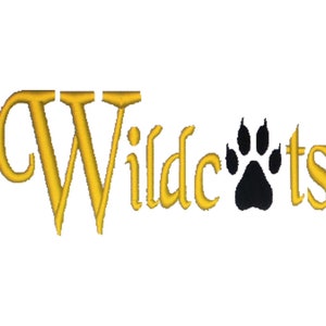 Wildcats with paw embroidery file design TWO patterns machine embroidery Instant Download