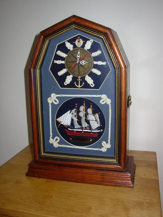 Vintage Nautical Mantel Clock Chest Etsy