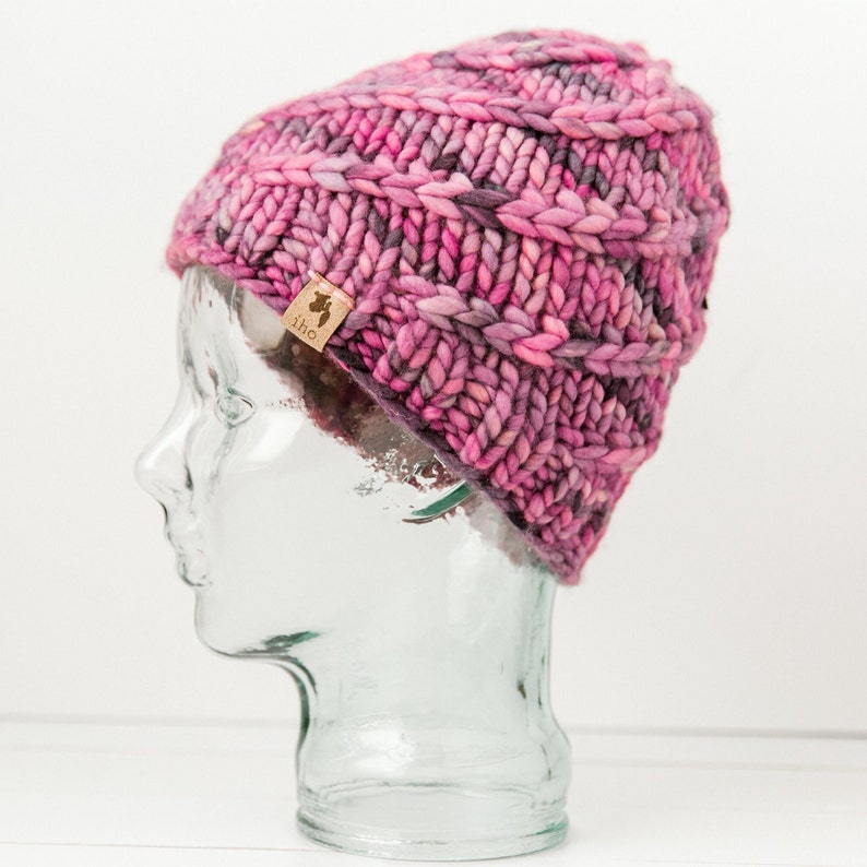 Mega Spun Instant PDF DOWNLOAD Knitting Pattern Super Bulky Beanie Chunky Knit Hat for the Family Multiple Size Options Unisex Baby to Adult image 7