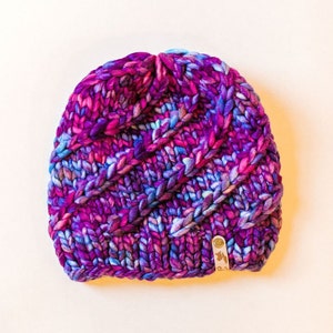 Mega Spun Instant PDF DOWNLOAD Knitting Pattern Super Bulky Beanie Chunky Knit Hat for the Family Multiple Size Options Unisex Baby to Adult image 2