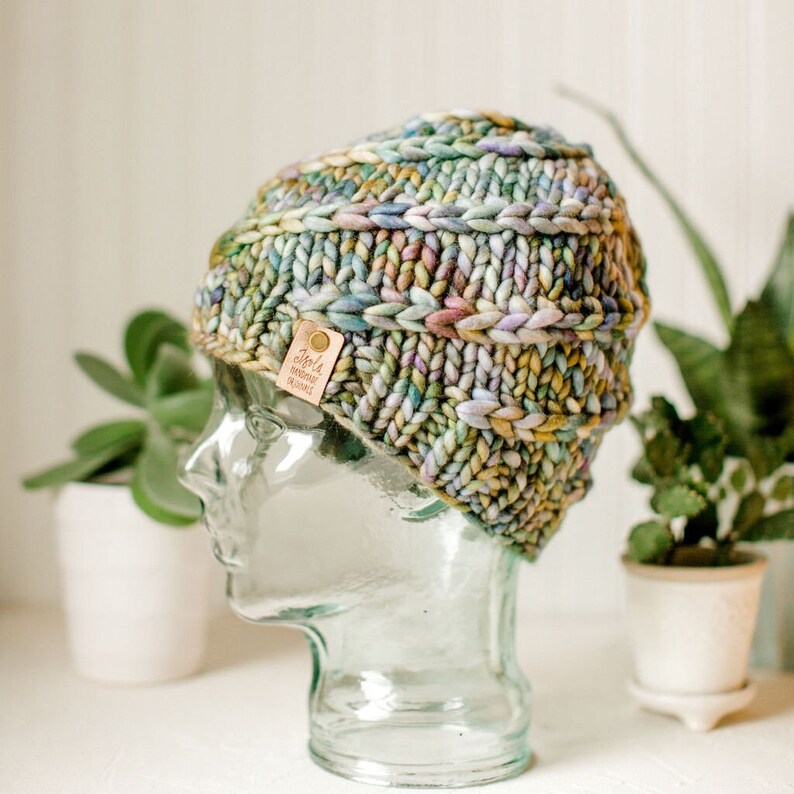 Mega Spun Instant PDF DOWNLOAD Knitting Pattern Super Bulky Beanie Chunky Knit Hat for the Family Multiple Size Options Unisex Baby to Adult image 8