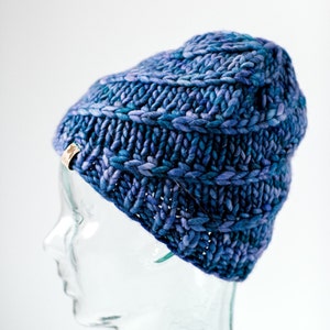 Mega Spun Instant PDF DOWNLOAD Knitting Pattern Super Bulky Beanie Chunky Knit Hat for the Family Multiple Size Options Unisex Baby to Adult image 5