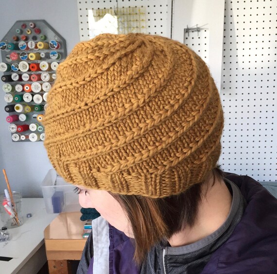 Bulky Spun Instant Pdf Download 4 Sizes Knitting Pattern Bulky Beanie Pattern Chunky Knit Hat Unisex Adult Teen Child Baby Hat Pattern