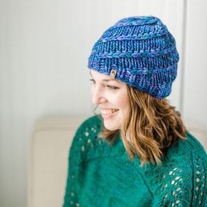 Mega Spun Instant PDF DOWNLOAD Knitting Pattern Super Bulky Beanie Chunky Knit Hat for the Family Multiple Size Options Unisex Baby to Adult image 3