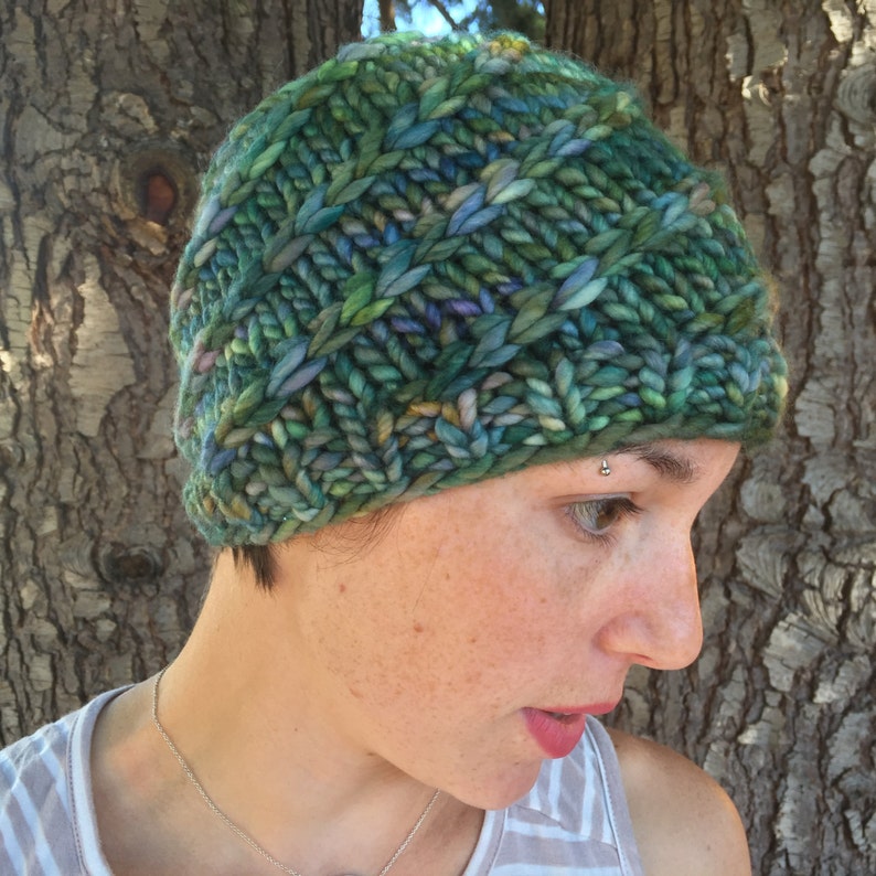 Mega Spun Instant PDF DOWNLOAD Knitting Pattern Super Bulky Beanie Chunky Knit Hat for the Family Multiple Size Options Unisex Baby to Adult image 9
