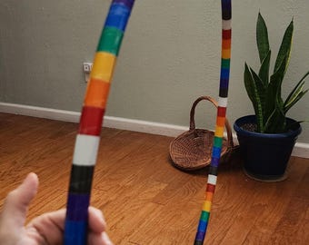 Reflective Rainbow Road hula hoop, handmade