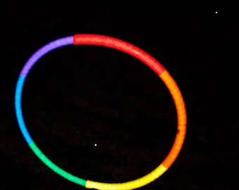 Handmade Rainbow Reflective Hula Hoop, Sparkle Chunks Design
