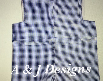 Monogrammed Blue Gingham Short All or Jon Jon