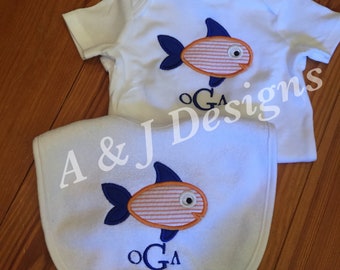 Custom Embroidered Bodysuit and Bib