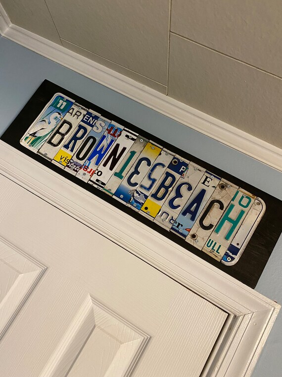 Brownies Beach Maryland Sign Made With Real License Plates Etsy