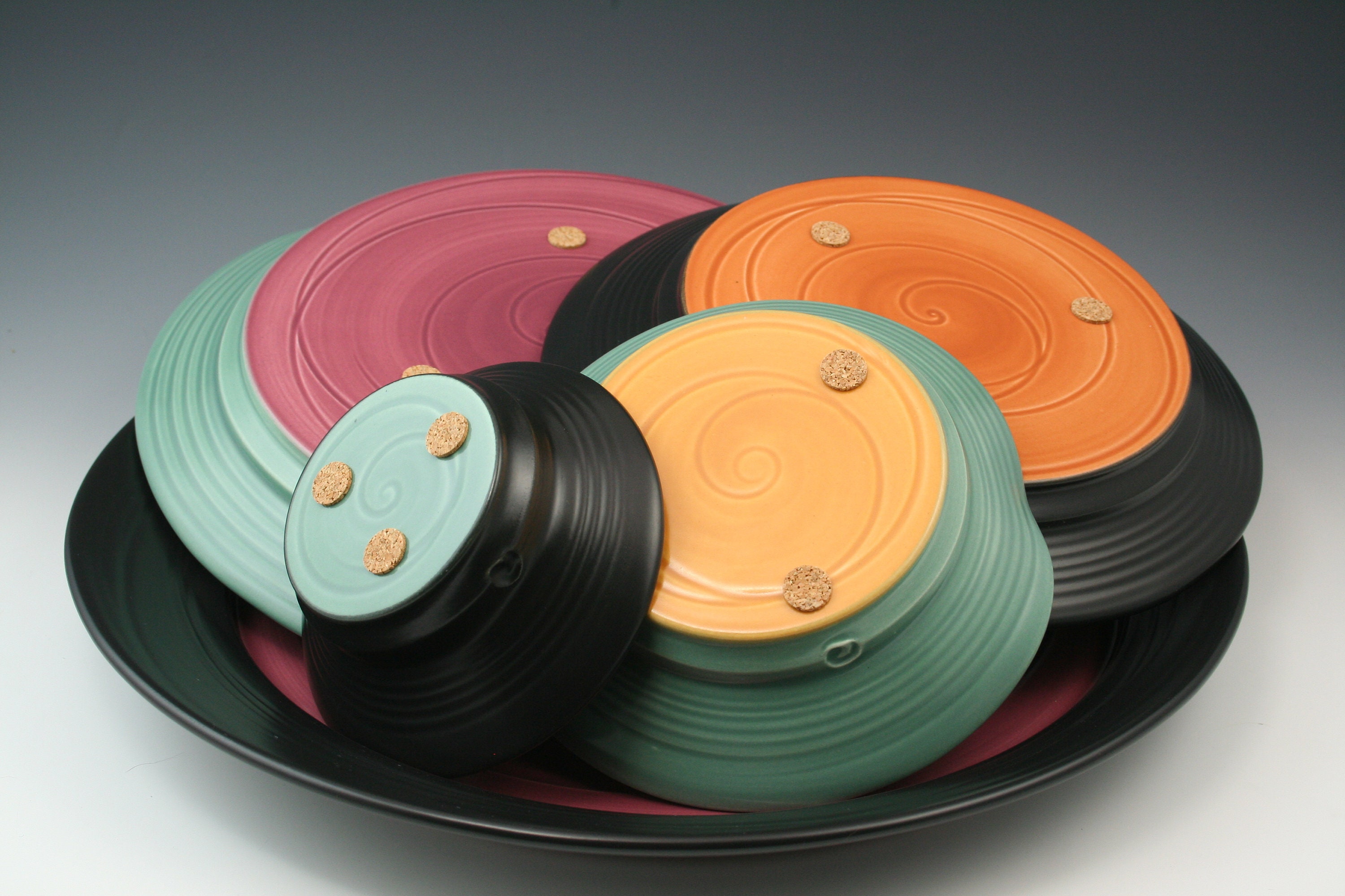 Nesting Bowls 5 Piece Set Pottery Handmade Nesting Plates Etsy Ireland