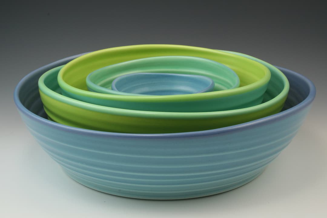 REALLY COOL Bowls 5 Piece Set Handmade Ceramic Nesting Etsy