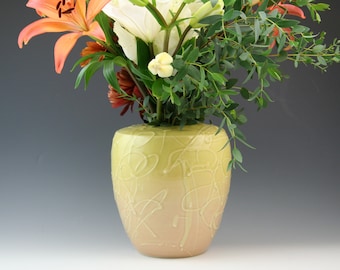 handmade pottery vase, porcelain flower vase