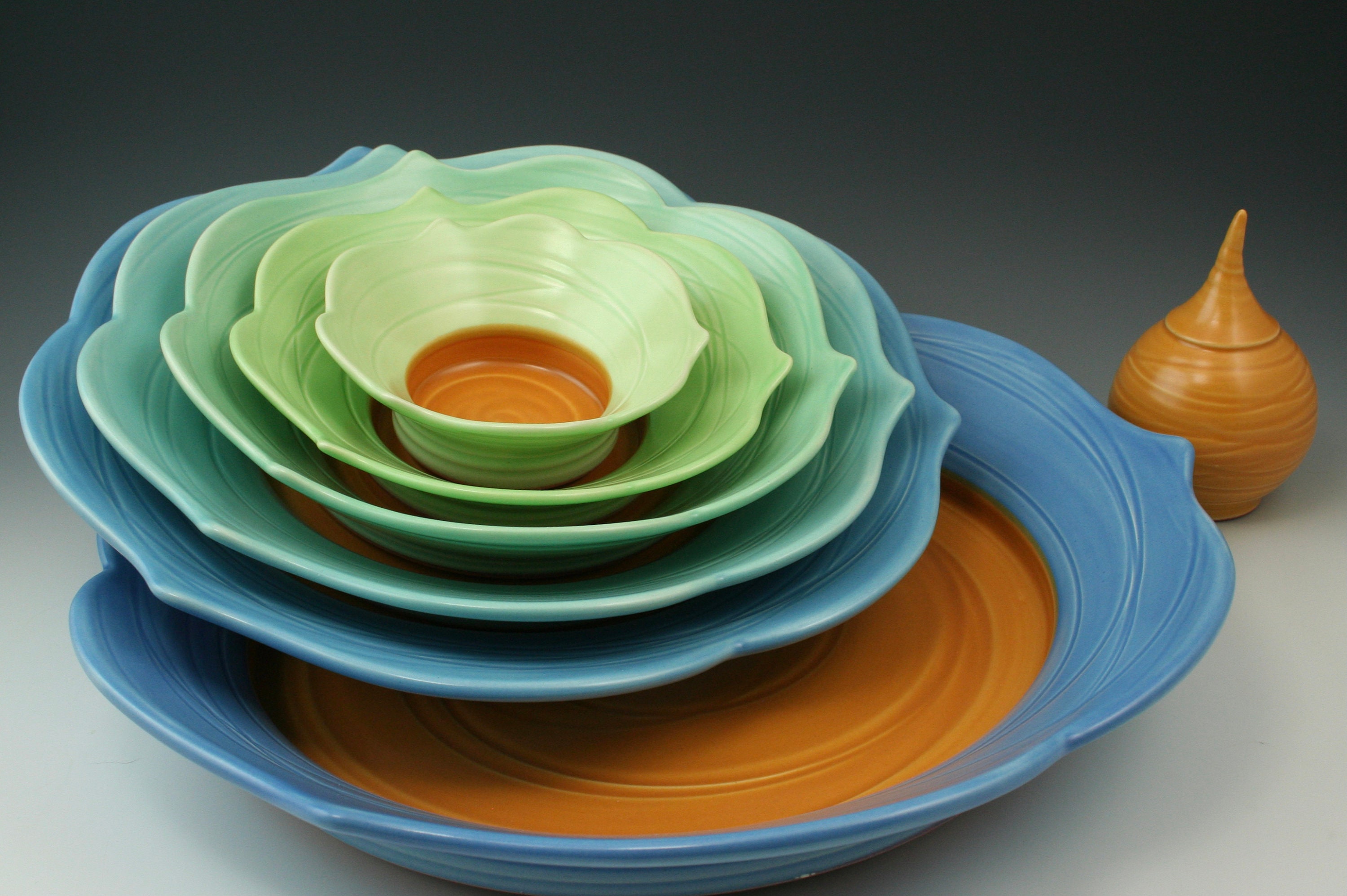 Pottery Nesting Bowls 6 piece Set handmade ceramic dining Etsy