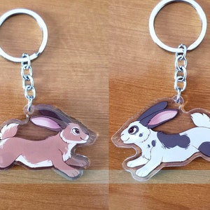 Leaping Bunny Double-sided Acrylic Keychain