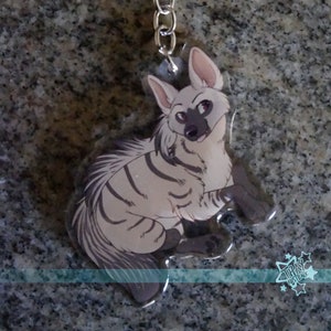 Striped Hyena Double-sided Acrylic Keychain