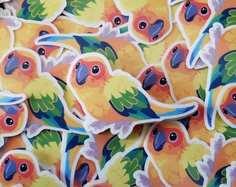 Sun Conure CLEAR Vinyl 2" Sticker (Sticker Club August 2021)