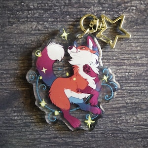 Firefly Fox Double-sided Acrylic Keychain