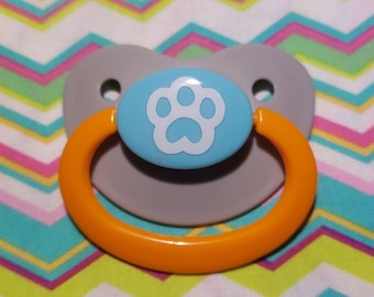 CUSTOM Adult Pacifier - OPEN PAWPRINT Design