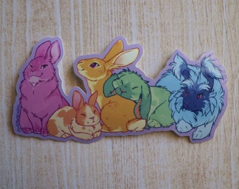 Blue Puppy-cut Angora Rabbit Sticker Angora Bunny Vinyl - Etsy