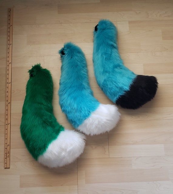 Large Blue Teal Green Wolf Fox  Canine Fursuit Cosplay Tail Green Blue Fox Wolf Canine Costume Tail - Etsy main image 3