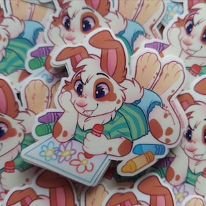 Drawing Bunny Babyfur Clear Vinyl Sticker (Sticker Club November 2021)