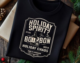 Lustiges Bourbon Weihnachts-T-Shirt: Sarkastisches Feiertags-Whisky-T-Stück