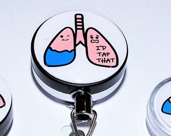 Respiratory Therapy RT Pneumothorax Badge Reel ID Holder or Stethoscope ID Tag