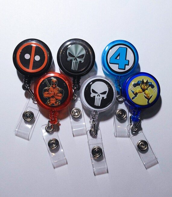 1x Fantastic Four Superhero Retractable Medical ID Badge Reel Holder Design Clip