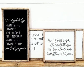 Be Grateful For The Small Things, Big Things | Sign | Modern Farmhouse Decor | Rustic Decor | Rustic Sign | Inspirational