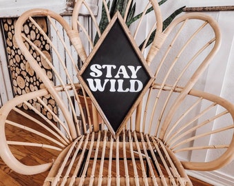 Stay Wild Diamond | Boho Design | Boho Decor | Hippie Decor | MCM | Modern Decor | Bohemian | Wood Sign | Frame | Wall art | Eclectic | Sign