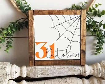 Halloween Sign | Halloween Decor | Bat Sign | Spooky | Trick or Treat | Farmhouse | Boo | October 31 | Fall Decor | Pumpkin | Boho | Sign