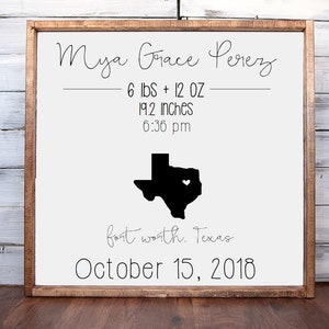 Birth Stats Sign | Nursery Sign | Farmhouse Nursery | Modern Farmhouse | Nursery Wall Art | Birth Stat | New Baby Gift | Birth Announcement