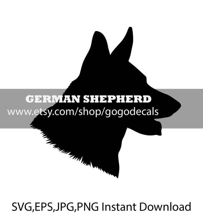 German Shepherd Head eps png jpeg svg Artwork digital download