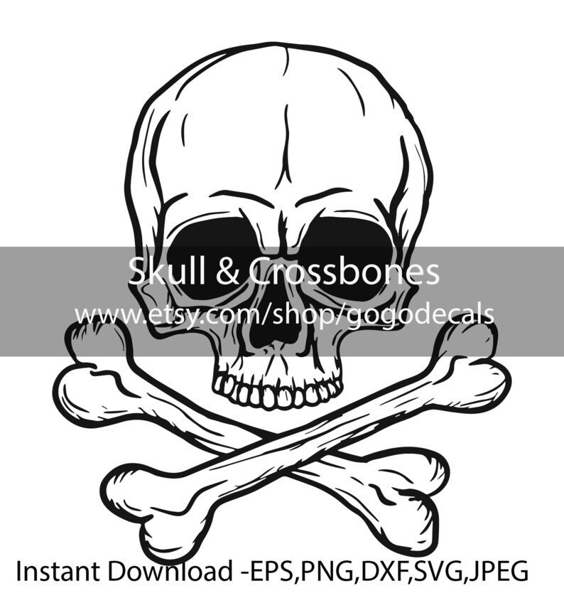 Skull Crossbones Logo Eps Skull Crossbones .svg .png Clipart Etsy UK
