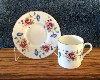 Vintage Demitasse Teacup and Saucer made in England by Harleigh China