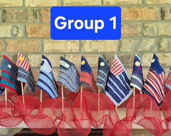 Handcrafted Patriotic USA Americana Vintage Country Flags and Plant Flags