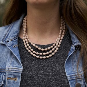 Women's Short Necklace / Paper Bead Necklace / Three Strand Necklace / Because of Hope // Tribal Melody Necklace