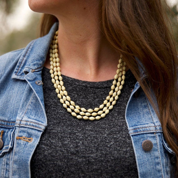 Cream hotsell bead necklace